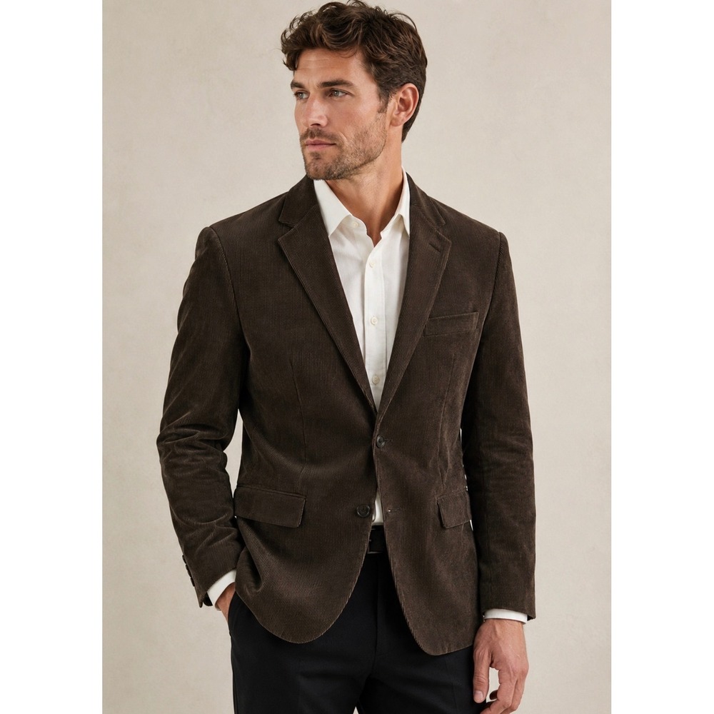 Jones New York Corey Mens Brown Corduroy Sport Coat Blazer Jacket Size XL 42